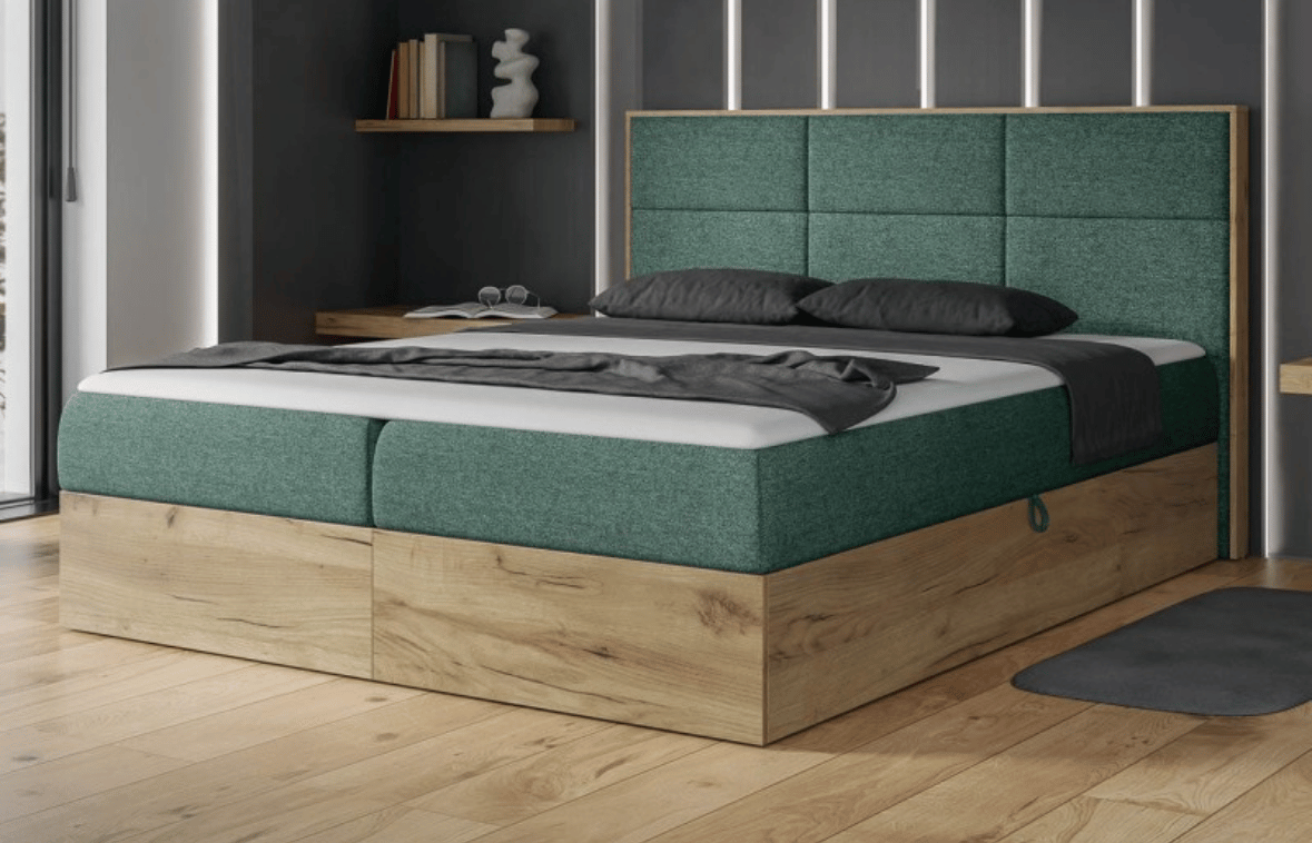Boxspringbett mit Holzrahmen grün 02 Betten Bielefeld, Hiddenhausen, Herford, Bünde, Löhne - furnituremoebeltrends.de